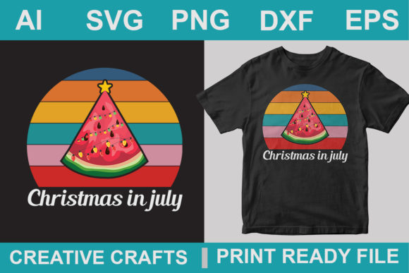Christmas in July T-Shirt Design Graphics and Print Templates