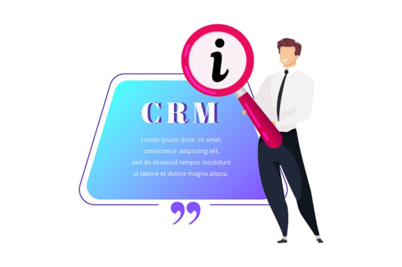 CRM Flat Color Vector Character Quote Graphics