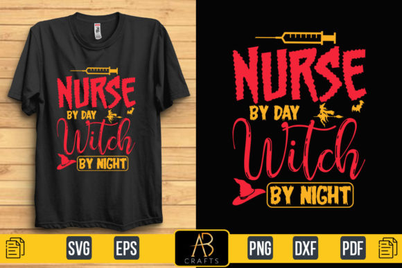 Nurse by Day Witch by Night Quote Graphics